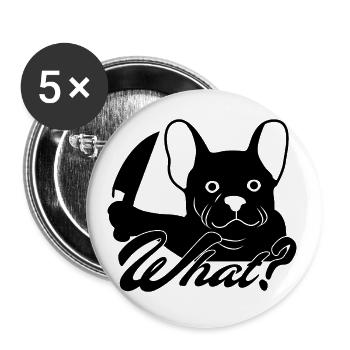 Gruseliger Halloween Hund mit Messer - Buttons groß 56 mm (5er Pack) - Weiß - Vorne