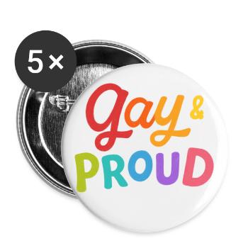 Gay & Stolz - Buttons groß 56 mm (5er Pack) - Weiß - Vorne