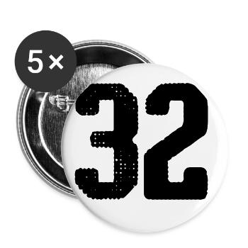 32 number jersey - Buttons large 2.2''/56 mm (5-pack) - white - Front