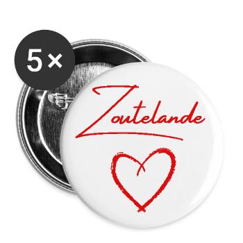 Zoutelande Love Design - Buttons groß 56 mm (5er Pack) - Weiß - Vorne