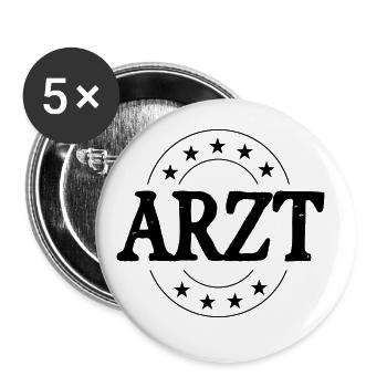 Arzt Beruf - Buttons groß 56 mm (5er Pack) - Weiß - Vorne