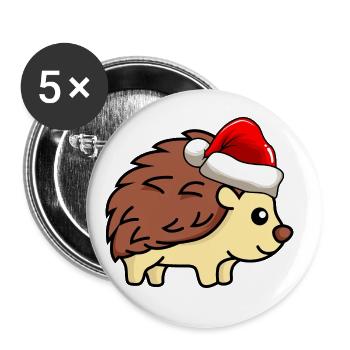 Hedgehog Comic Animal - Buttons large 2.2''/56 mm (5-pack) - white - Front