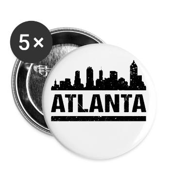 Atlanta City Skyline - Buttons large 2.2''/56 mm (5-pack) - white - Front