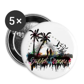 Sunset Dream (Bunt) 01 - Buttons groß 56 mm (5er Pack) - Weiß - Vorne
