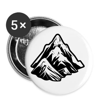 Berge Symbol Mountains - Buttons large 2.2''/56 mm (5-pack) - white - Front