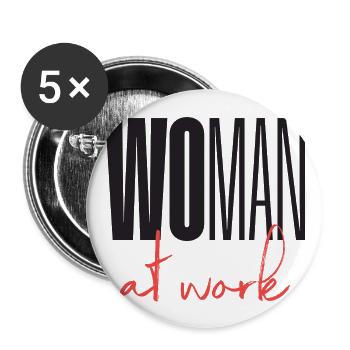 Woman at work - Buttons large 2.2''/56 mm (5-pack) - white - Front