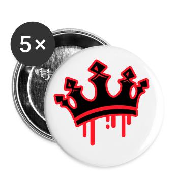 Crown King Symbol - Buttons large 2.2''/56 mm (5-pack) - white - Front