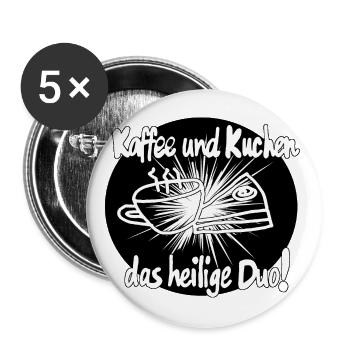 Coffee and cake is sacred... - Buttons large 2.2''/56 mm (5-pack) - white - Front
