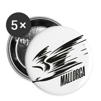 Mallorca Sturzflug Tiefflieger Möwe Urlaub T-Shirt - Buttons groß 56 mm (5er Pack) - Weiß - Vorne