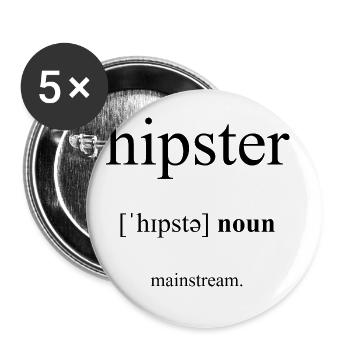 Hipster Definition Dictionary - Buttons groß 56 mm (5er Pack) - Weiß - Vorne