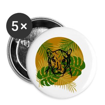 Jungle Panther - Buttons large 2.2''/56 mm (5-pack) - white - Front