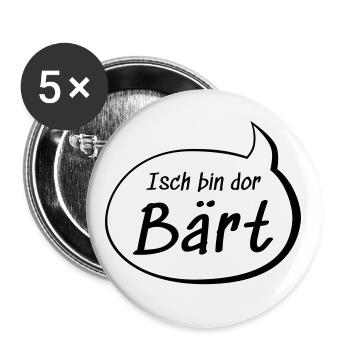 Isch bin dor Bärt Bert auf sächsisch lustig - Buttons groß 56 mm (5er Pack) - Weiß - Vorne