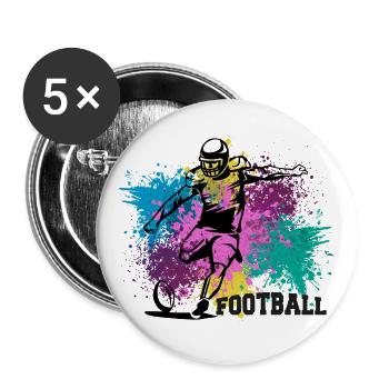 American Football Grungy Farbspritzer - Buttons groß 56 mm (5er Pack) - Weiß - Vorne