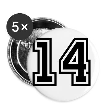 14 number symbol - Buttons large 2.2''/56 mm (5-pack) - white - Front
