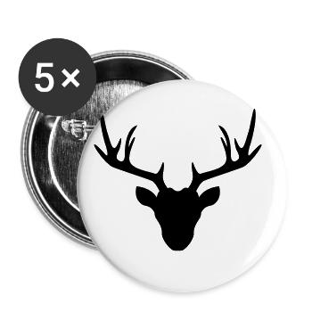 Deer Deer icon - Buttons large 2.2''/56 mm (5-pack) - white - Front