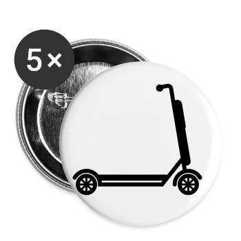 Icône E-scooter - Lot de 5 grands badges (56 mm) - blanc - Devant
