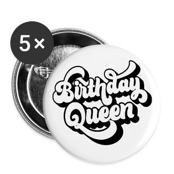 Birthday Queen Women Birthday Party Gift - Buttons large 2.2''/56 mm (5-pack) - white - Front