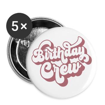Birthday Crew Matching Group Birthday Party Outfit - Buttons large 2.2''/56 mm (5-pack) - white - Front
