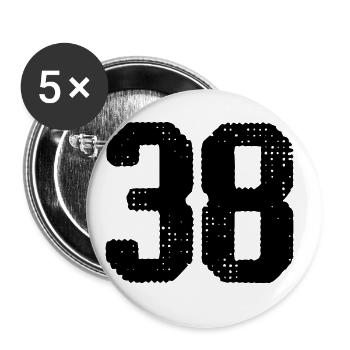38 Number jersey - Buttons large 2.2''/56 mm (5-pack) - white - Front