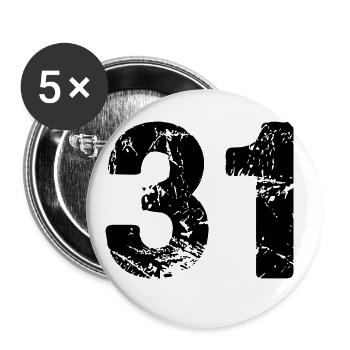 31 number jersey - Buttons large 2.2''/56 mm (5-pack) - white - Front