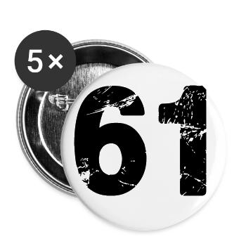61 number jersey - Buttons large 2.2''/56 mm (5-pack) - white - Front