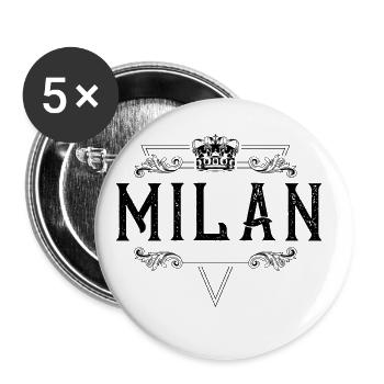 Nom de Milan - Lot de 5 grands badges (56 mm) - blanc - Devant