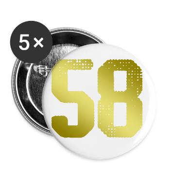 58 number jersey - Buttons large 2.2''/56 mm (5-pack) - white - Front