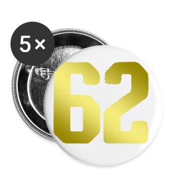 maillot numéro 62 - Lot de 5 grands badges (56 mm) - blanc - Devant