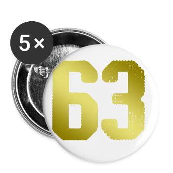 63 number jersey - Buttons large 2.2''/56 mm (5-pack) - white - Front