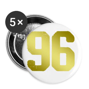 maillot numéro 96 - Lot de 5 grands badges (56 mm) - blanc - Devant