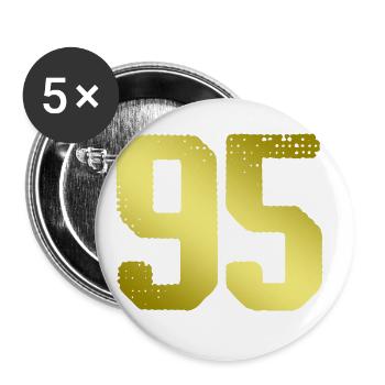 maillot numéro 95 - Lot de 5 grands badges (56 mm) - blanc - Devant