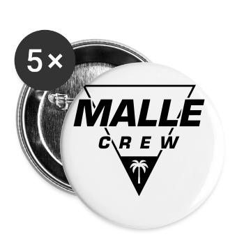 Malle Crew - Buttons groß 56 mm (5er Pack) - Weiß - Vorne