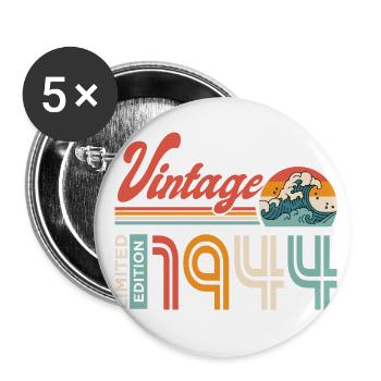 1944 Birthday Gift Born in 1944 - Buttons large 2.2''/56 mm (5-pack) - white - Front