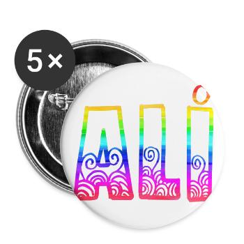 L’arc-en-ciel d’Ali R - Lot de 5 grands badges (56 mm) - blanc - Devant