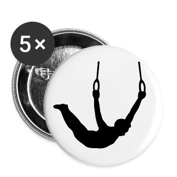 Dynamic wrestling - powerful and elegant - Buttons large 2.2''/56 mm (5-pack) - white - Front