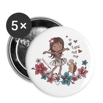 Dance with me - Buttons large 2.2''/56 mm (5-pack) - white - Front