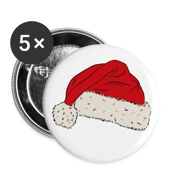 Père Noël Père Noël Père Noël - Lot de 5 grands badges (56 mm) - blanc - Devant