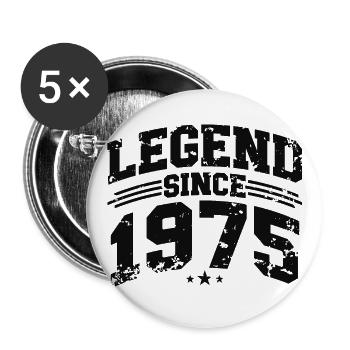 Legend Since 1975 Cadeau d’anniversaire vintage - Lot de 5 grands badges (56 mm) - blanc - Devant