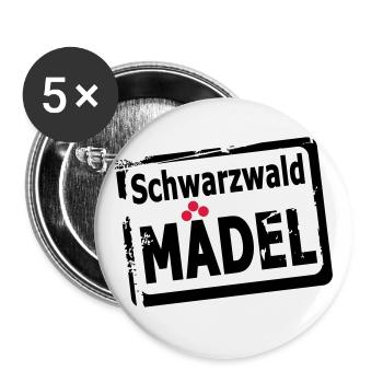 Schwarzwaldmädel - Buttons groß 56 mm (5er Pack) - Weiß - Vorne