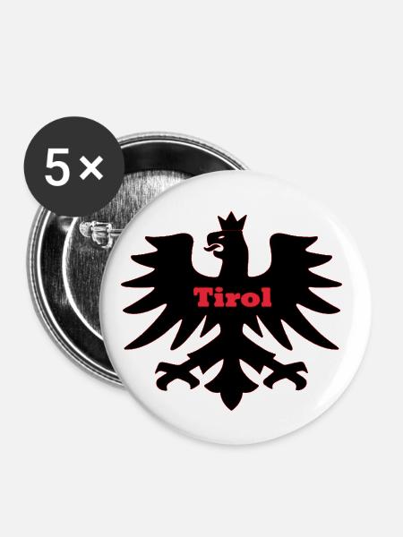 Tirol - Buttons groß 56 mm (5er Pack) - Weiß