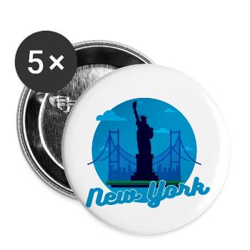 New York - Buttons large 2.2''/56 mm (5-pack) - white - Front