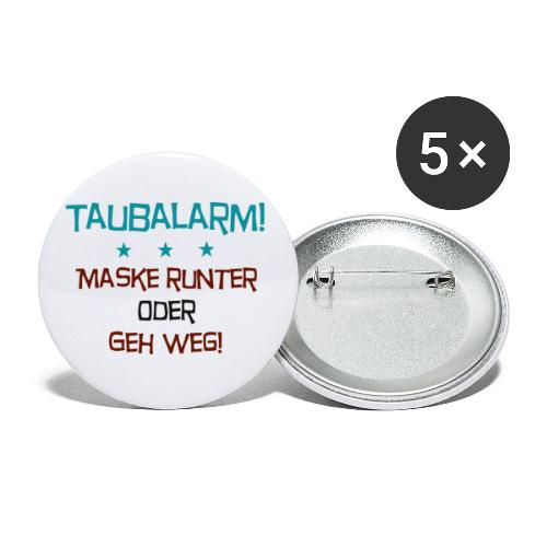 Taubalarm - Buttons groß 56 mm (5er Pack)