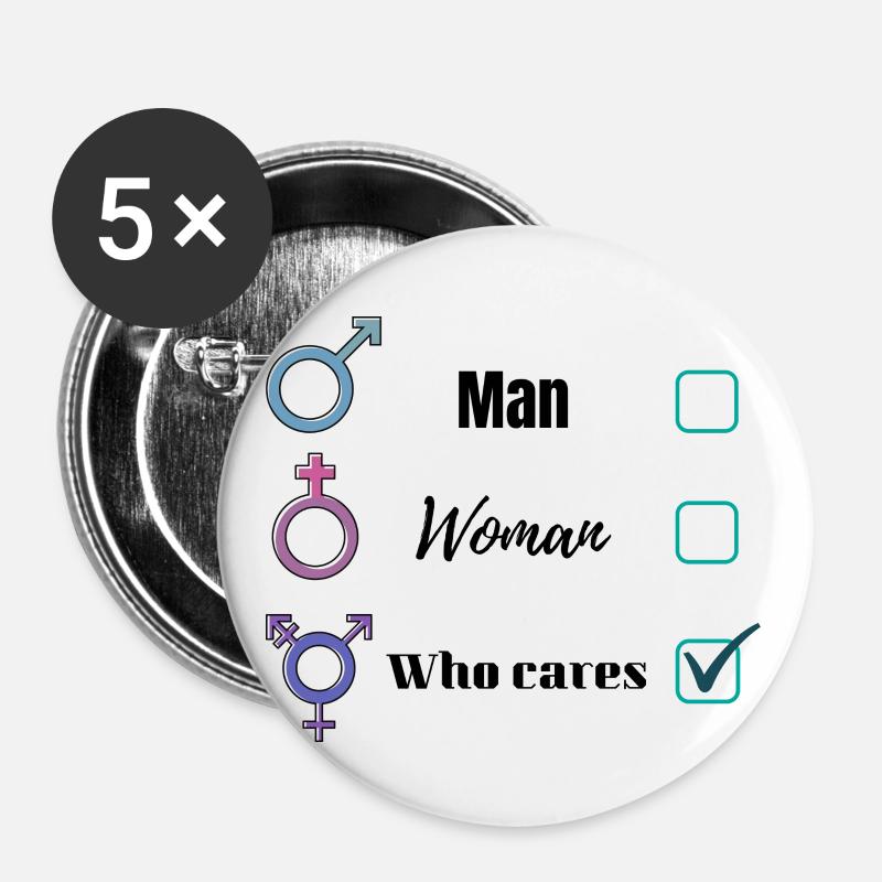 Kleidung Ich bin nicht binär - Buttons groß 56 mm (5er Pack) - Weiß