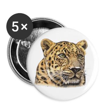 Cheetah Watercolor - Buttons large 2.2''/56 mm (5-pack) - white - Front