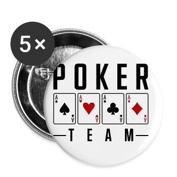 équipe de poker - Lot de 5 grands badges (56 mm) - blanc - Devant