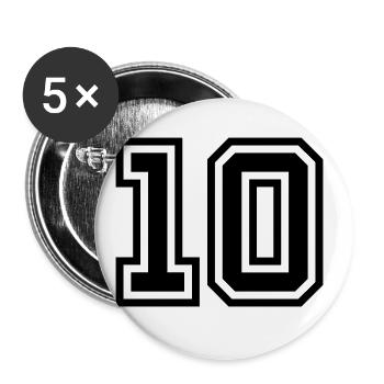 10 Zahl symbol - Buttons groß 56 mm (5er Pack) - Weiß - Vorne