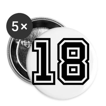Symbole numérique 18 - Lot de 5 grands badges (56 mm) - blanc - Devant