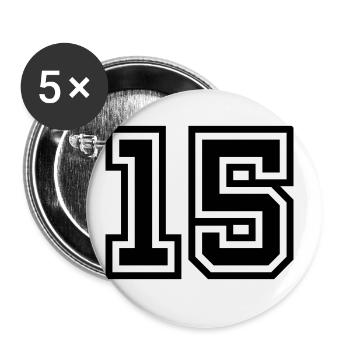 Symbole de 15 chiffres - Lot de 5 grands badges (56 mm) - blanc - Devant