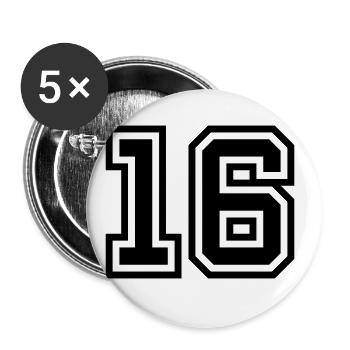 16 number symbol - Buttons large 2.2''/56 mm (5-pack) - white - Front