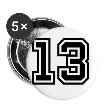 13 Number symbol - Buttons large 2.2''/56 mm (5-pack) - white - Front